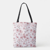 ピンクのさくらんぼ花の桜のパターン(2) トートバッグ (裏面)