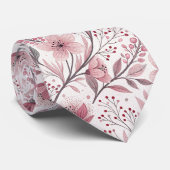 ピンクのさくらんぼ花の桜のパターン(3) ネクタイ (ロール)