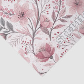ピンクのさくらんぼ花の桜のパターン(3) 薄葉紙 (詳細)