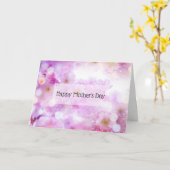 ピンクのさくらんぼ花の花写真母の日 カード (黄色い花)