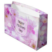 ピンクのさくらんぼ花の花写真母の日 ラージペーパーバッグ (裏面アングル)
