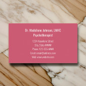 ピンクのさくらんぼ花メンタルヘルス心理療法士 名刺