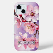 ピンクのさくらんぼ花ラベンダーiPhone / iPadケース Case-Mate iPhoneケース (裏面)