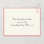 ピンクのさくらんぼ花婚披露宴RSVPポストカード インビテーションポストカード (裏面)