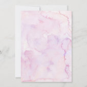 ピンクのさくらんぼ蝶バプテスマ3歳の誕生日 招待状 (裏面)