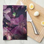 ピンクのさくらんぼ キッチンタオル (四つ折り)