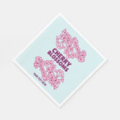 ピンクのさくらんぼ スタンダードランチョンナプキン (角)