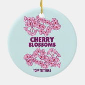ピンクのさくらんぼ セラミックオーナメント (裏面)