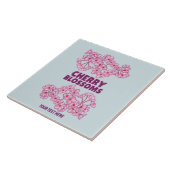 ピンクのさくらんぼ タイル (側面)