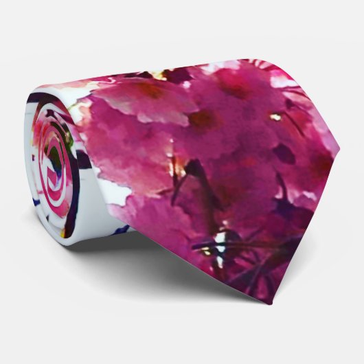ピンクのさくらんぼ ネクタイ (ロール)