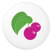ピンクのさくらんぼ、ピンクのさくらんぼ、甘いさくらんぼ、フルーツ セラミックノブ (正面)