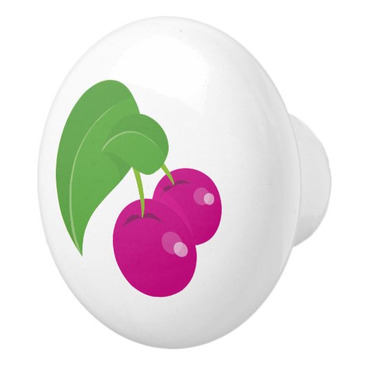 ピンクのさくらんぼ、ピンクのさくらんぼ、甘いさくらんぼ、フルーツ セラミックノブ (右)