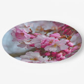 ピンクのさくらんぼ ペーパープレート (アングル)