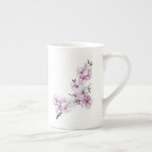 ピンクのさくらんぼ ボーンチャイナマグカップ (右)