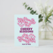 ピンクのさくらんぼ ポストカード (スタンド正面)
