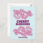 ピンクのさくらんぼ ポストカード (正面/裏面)