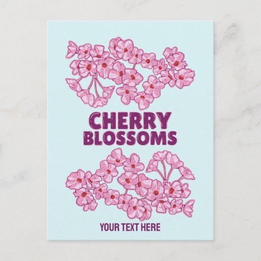 ピンクのさくらんぼ ポストカード (正面)