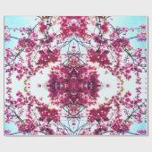 ピンクのさくらんぼ ラッピングペーパー (フラット)