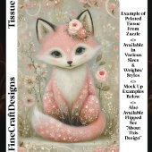 ピンクのしゃれたシックなキツネと花DL2Rデコページ 薄葉紙