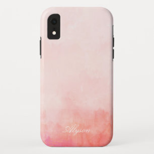ピンクのすくいの染料-名前を加えて下さい iPhone XRケース