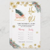 ピンクのそりのクリスマスの赤ちゃんシャワーどのように古い両親 (正面/裏面)