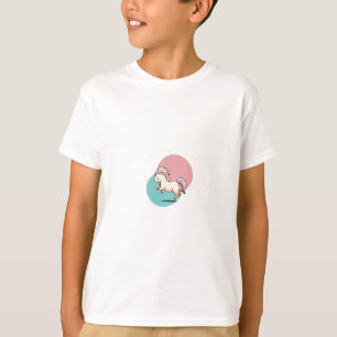 ピンクのたてがみをなびかせる子馬キッズ Tシャツ