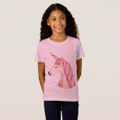 ピンクのたてがみユニコーン Tシャツ (正面フル)