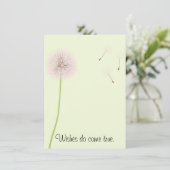 ピンクのたんぽぽ 赤ちゃんのシャワーパーティーへの願い 招待状 (スタンド正面)
