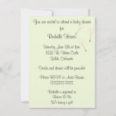 ピンクのたんぽぽ 赤ちゃんのシャワーパーティーへの願い 招待状 (裏面)