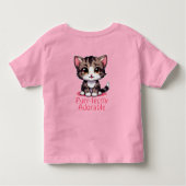 ピンクのちびかわいいねこ トドラーTシャツ (裏面)