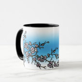 ピンクのつばめおよび桜のマグ マグカップ (正面左)