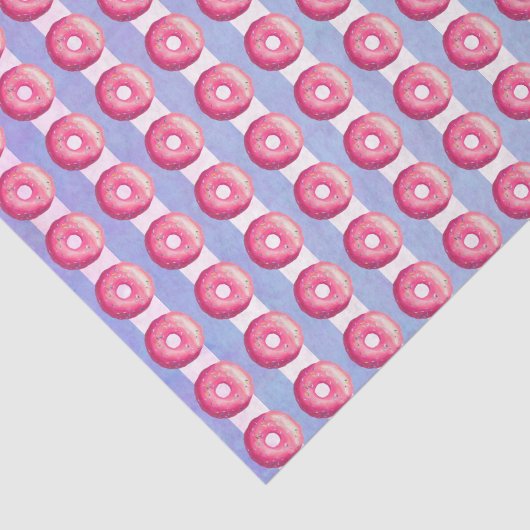 ピンクのつや消しとに振りかけるストライプドーナツ 薄葉紙 (詳細)