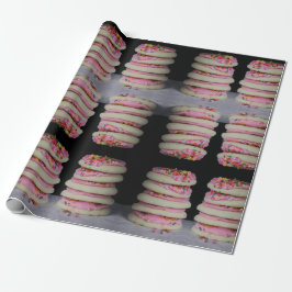 ピンクのつや消しとシュガークッキー ラッピングペーパー