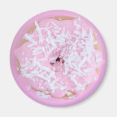 ピンクのつや消しドーナツがかわいい マグネット (正面)