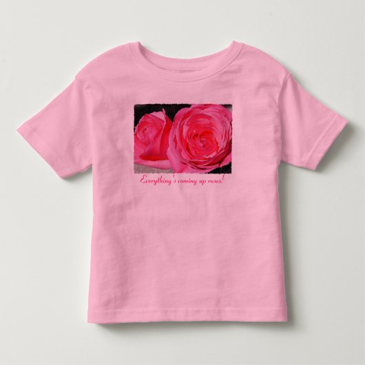 ピンクのつるバラ トドラーTシャツ (正面)