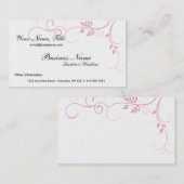 ピンクのつる植物の名刺 名刺 (正面/裏面)