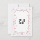 ピンクのつる植物をWood RSVPでメニューの選択 出欠カード (裏面)