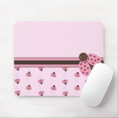 ピンクのてんとう虫のマウスパッド マウスパッド (マウス)