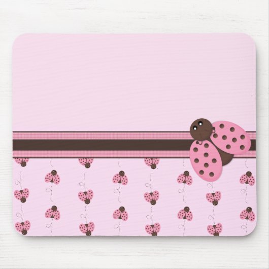 ピンクのてんとう虫のマウスパッド マウスパッド (正面)