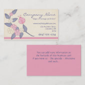 ピンクのてんとう虫の名刺が付いているかわいらしい花 名刺 (正面/裏面)