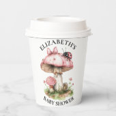 ピンクのてんとう虫の水彩 ベイビーシャワー 紙コップ (裏面)