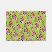 ピンクのてんとう虫パターン女の赤ちゃんのフリースブランケット フリースブランケット (正面(横))