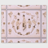 ピンクのとどろく20sファッション小物 ラッピングペーパー (フラット)