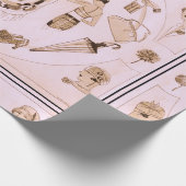 ピンクのとどろく20sファッション小物 ラッピングペーパー (角)