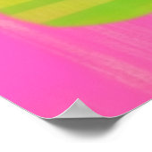 ピンクのと観葉植物ストライプを持つ黒猫 ポスター (角)