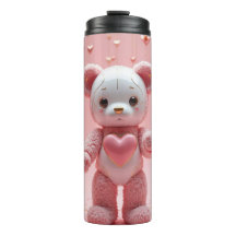 ピンクのぬいぐるみロボットテディベアタンブラー