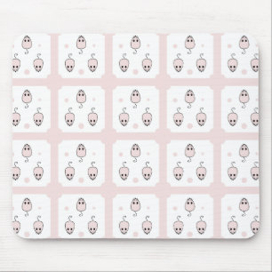 ピンクのねずみのシームレスパターンデザイン - かわいい装飾 マウスパッド