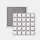 ピンクのねずみのシームレスパターンデザイン - かわいい装飾 マグネット (正面/裏面)