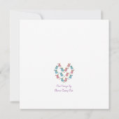 ピンクのねずみ、青いねずみ ハート サンキューカード (裏面)