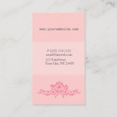 ピンクのはすの花のヨガのインストラクター 名刺 (裏面)